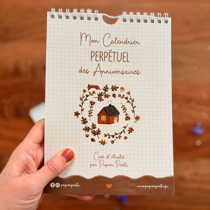 O Meu Calendário Perpétuo de Aniversários - Mural para Casa por atacado de Papier Poetic