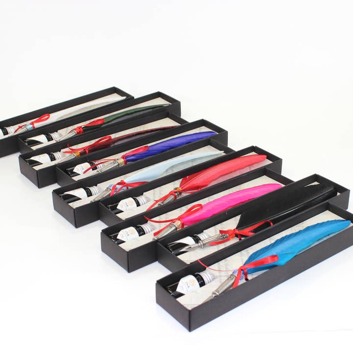 San Lorenzo Design – Caneta por atacado – Caneta de pena clássica, com metal decorativo. Caligrafia11