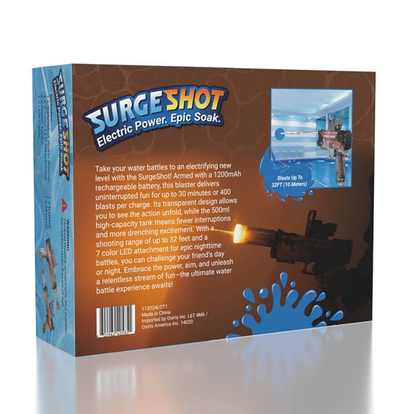 Showcase - Wholesale Classic Toy - Kids - SurgeShot: Rechargeable Automatic Water Blaster Gun