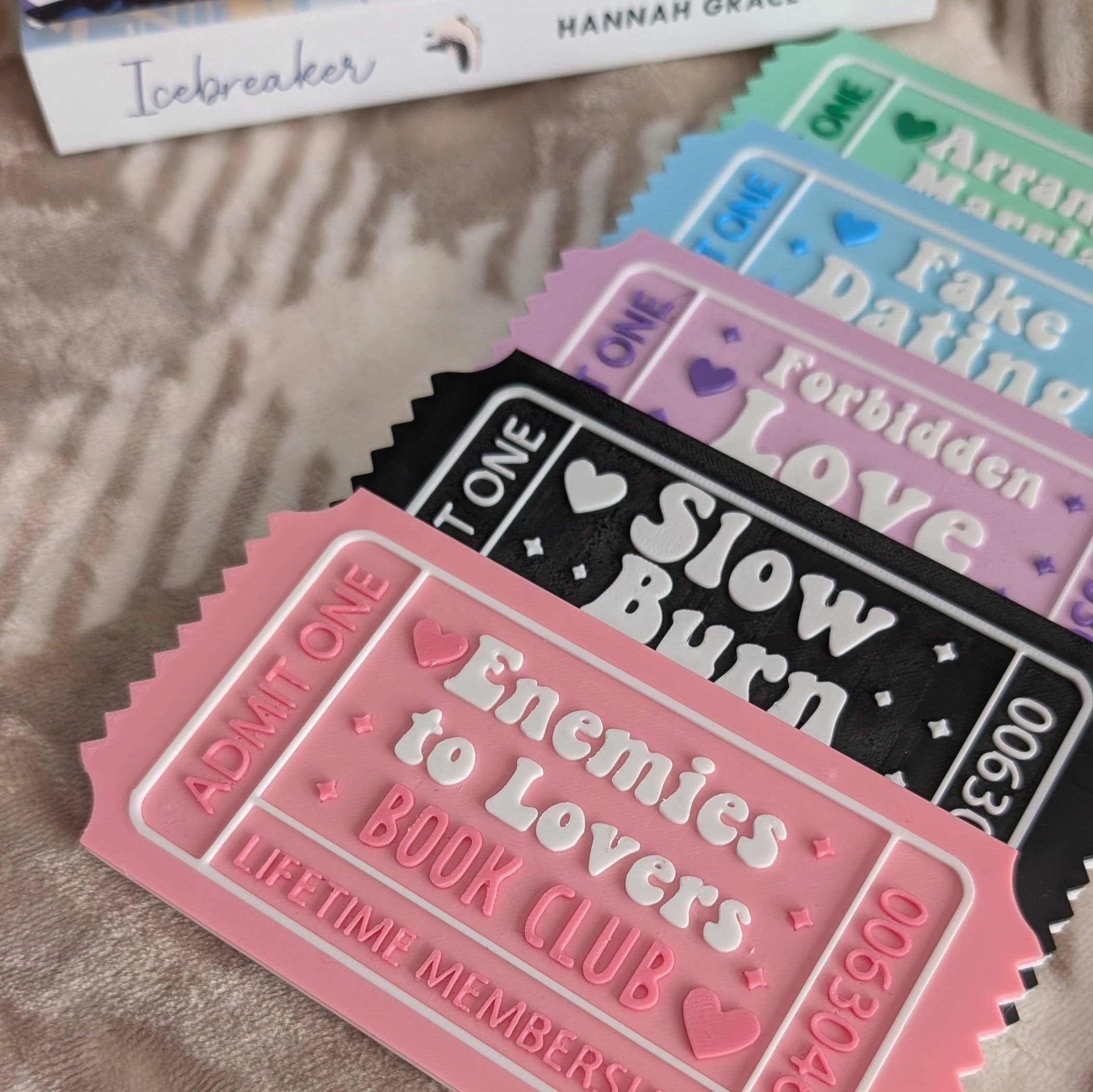 The Gift Genie LLC - Wholesale Bookend - Romance Reader Book Ticket Bookshelf Leaner5