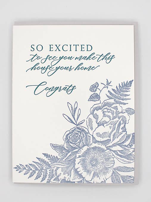 New Home Letterpress Greeting Card for wholesale by Rust Belt Love Paperie