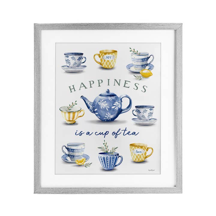 Stupell Industries - Wholesale Wall sign - Happiness is a Cup of Tea - Print Under Glass Wall Art9