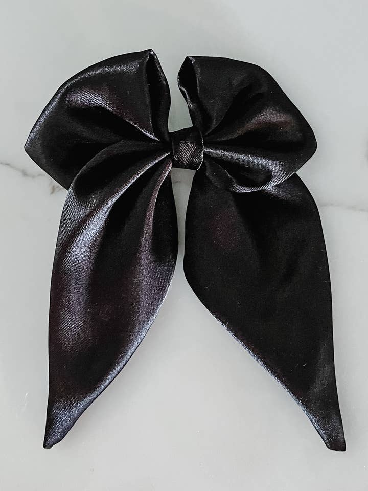 lazo marinero de seda negra en clip para venta al por mayor de Gingerly Sewn