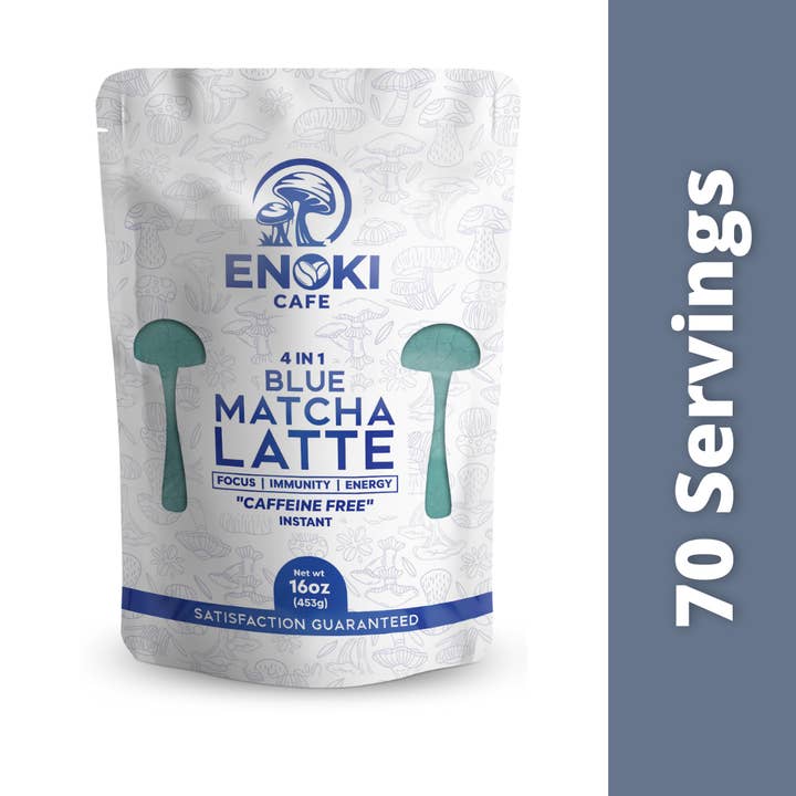 Enoki Cafe - Wholesale Health/Detox Tea - Blue Matcha Latte - 16oz3