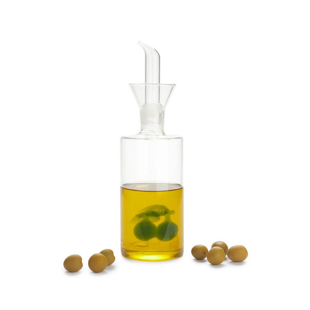 Balvi - Vendita all'ingrosso Dispenser olio/aceto - Dosatore di olio in vetro con decorazione olive, 350 ml, anti-goccia4