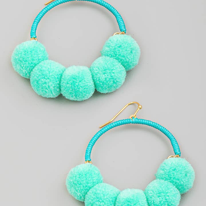 Fuzzy Beaded Hoop Drop Earrings for wholesale by The Looks by Fame Accessories