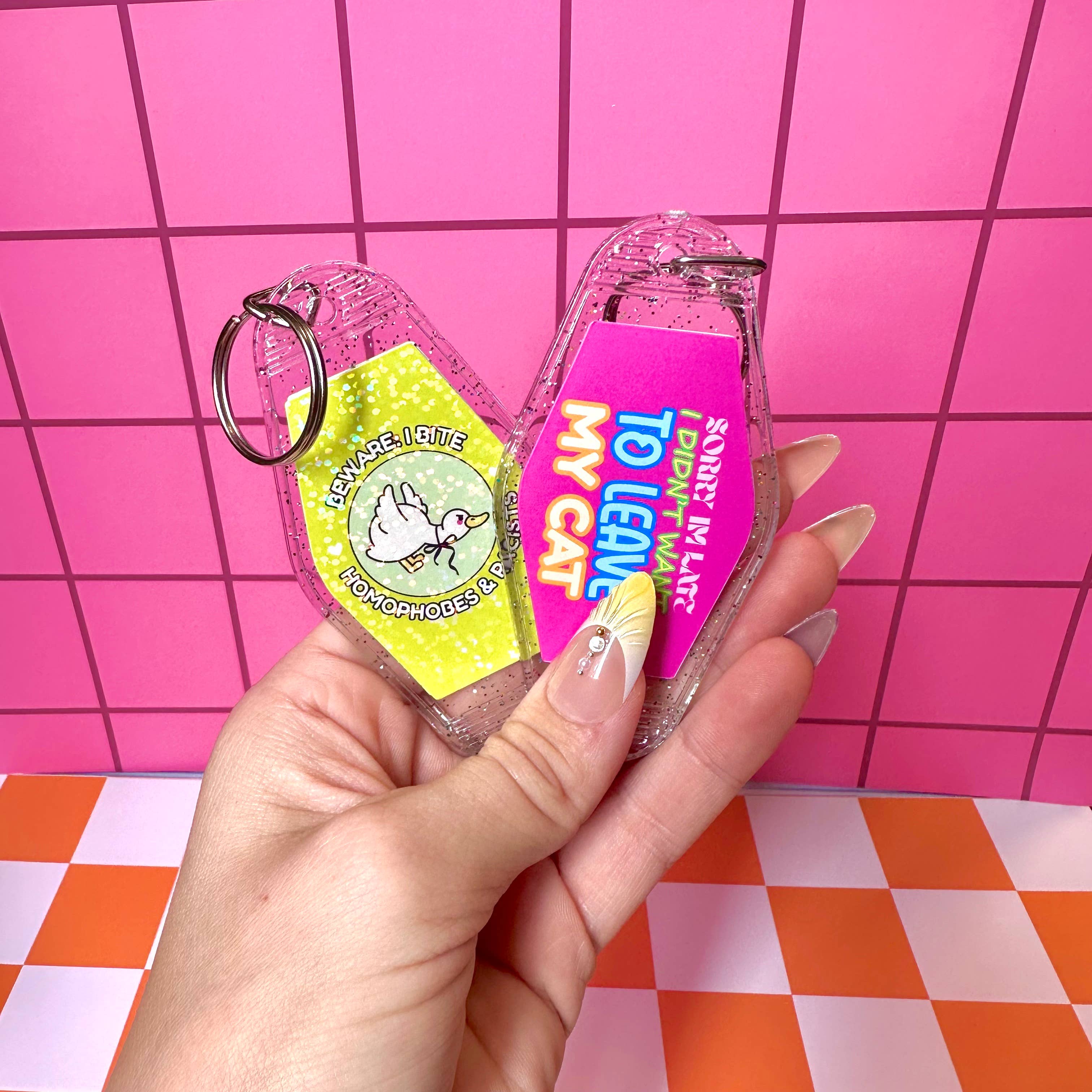 Stickers+ X Ashley Bexar - Wholesale Keychain - Women's - Funny Cat Mom Cats Witchy Motel Keychain Acrylic Keychain2