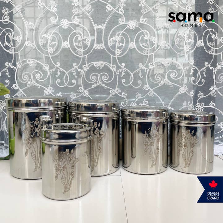 Stainless Steel Storage Deep Dabba Set | Masala/Spice Box | Kitchen Contianers | Available in Set for wholesale by SAMA Homes