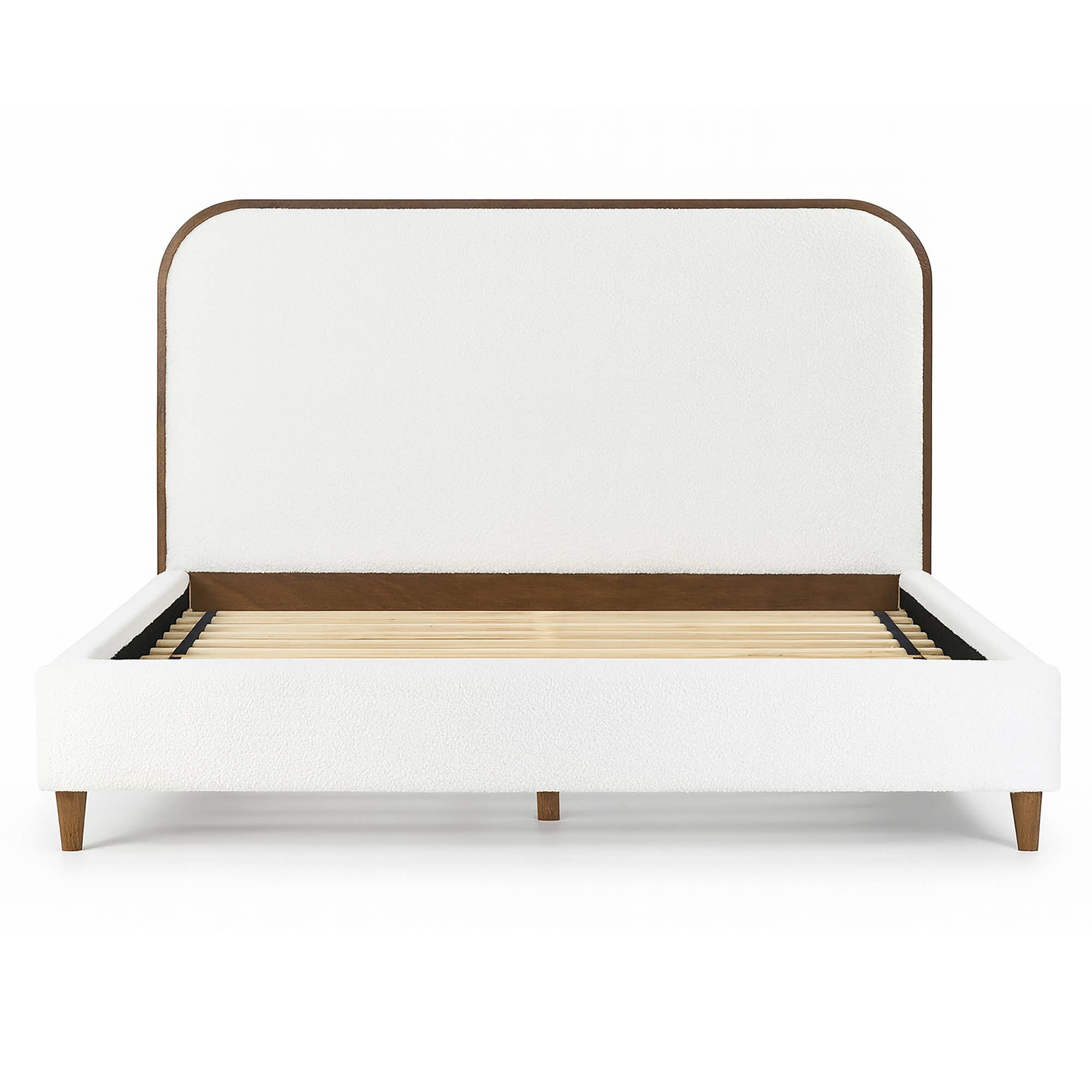 Glamour Home - Wholesale Bed - Brenda Fabric Upholstered Queen Bed with Wood Trim Accent2