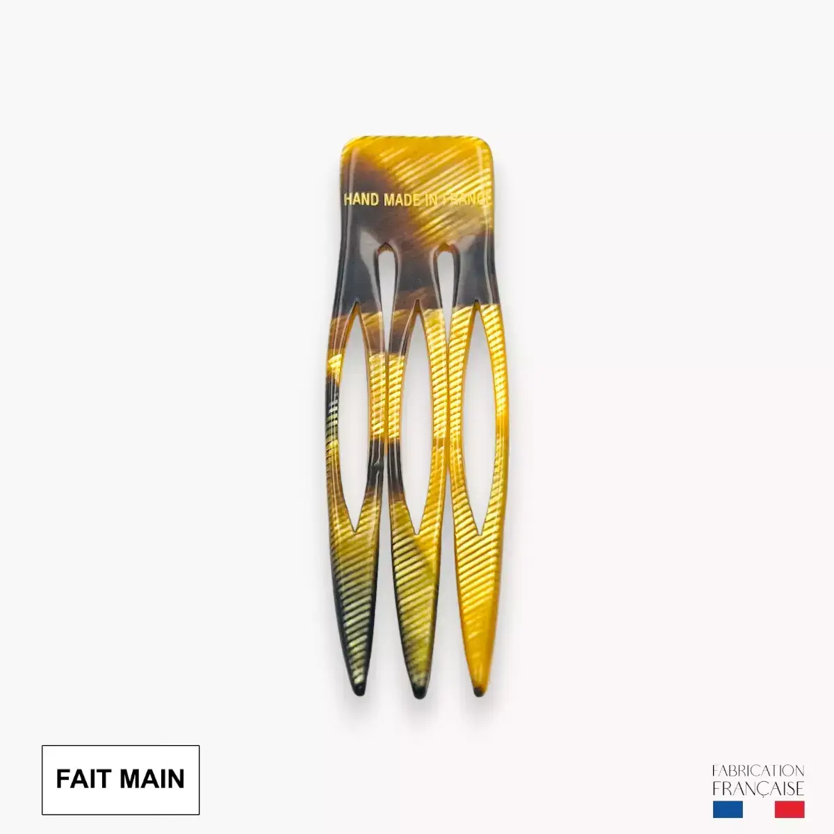 Pique et Pince - Wholesale Hair Accessories Set - Women's - 3-Tooth Hair Comb - Gold and Black1