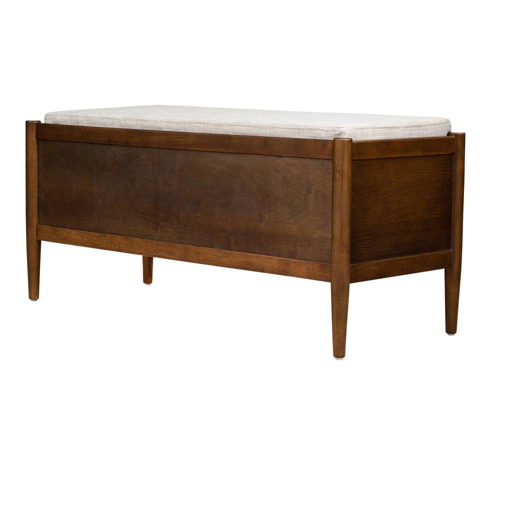Olliix - Wholesale Bench - Accent Bench with Storage and Upholstered Cushion, Walnut5