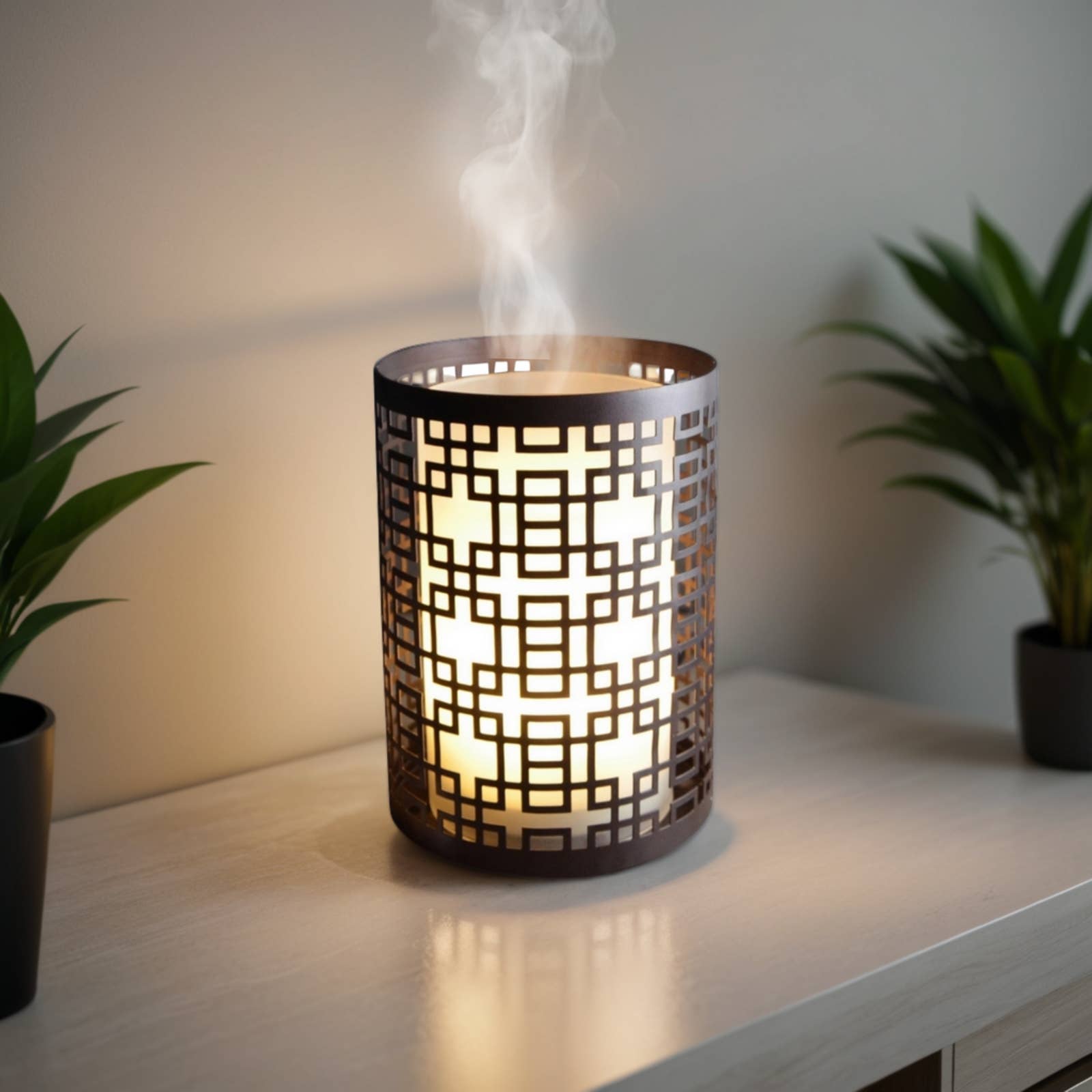 Zen'Arôme – Engroshandel Elektronisk diffuser – Vela diffuser i glas og metal med lysestageeffekt6