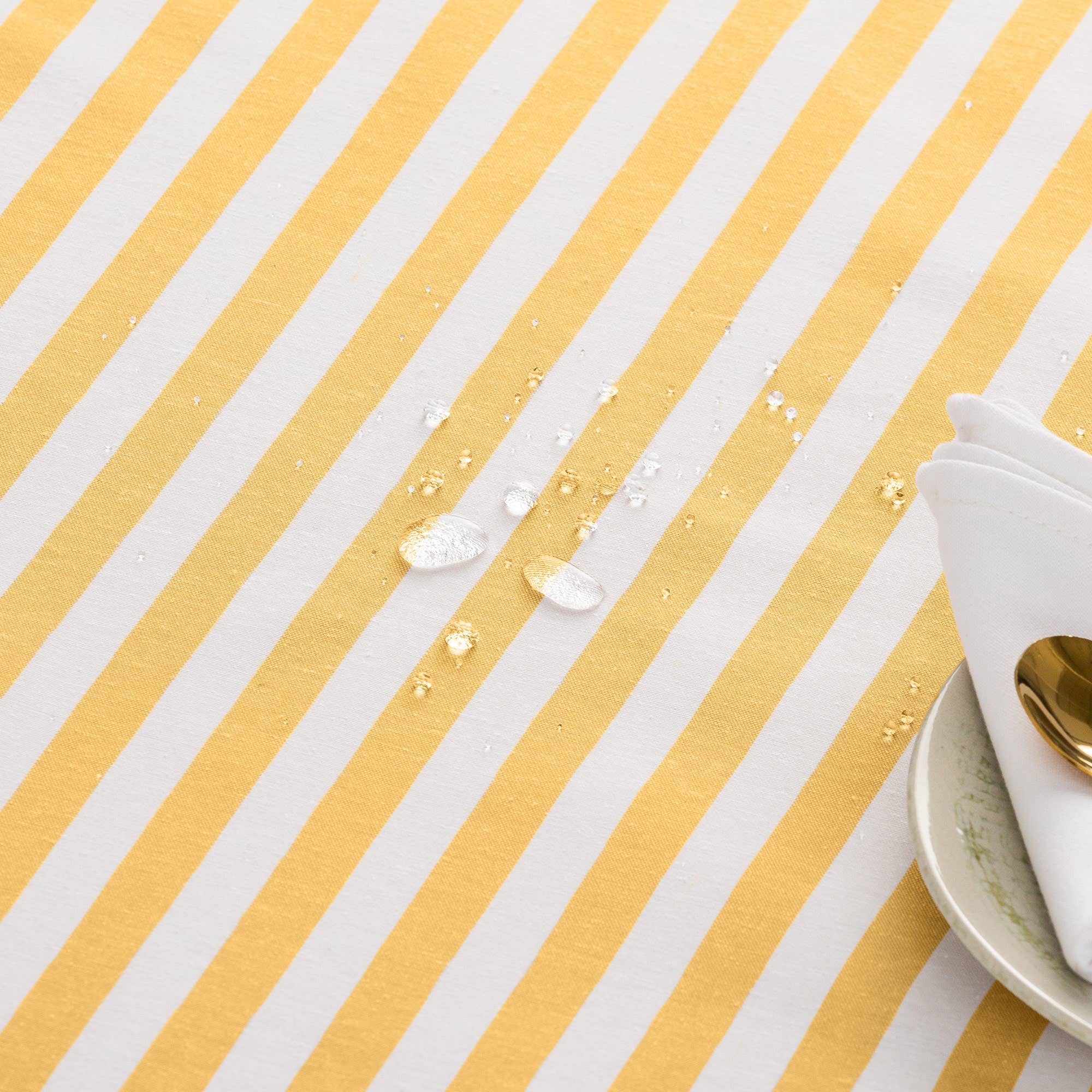 GAMUSI - Wholesale Tablecloth - Stain-resistant cotton tablecloth fabric feel stripes ALMA6