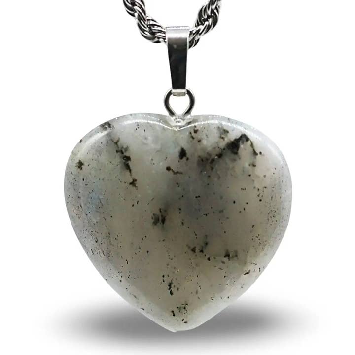 Necklace - Heart Shaped - Labradorite for wholesale by Arômes & Évasions