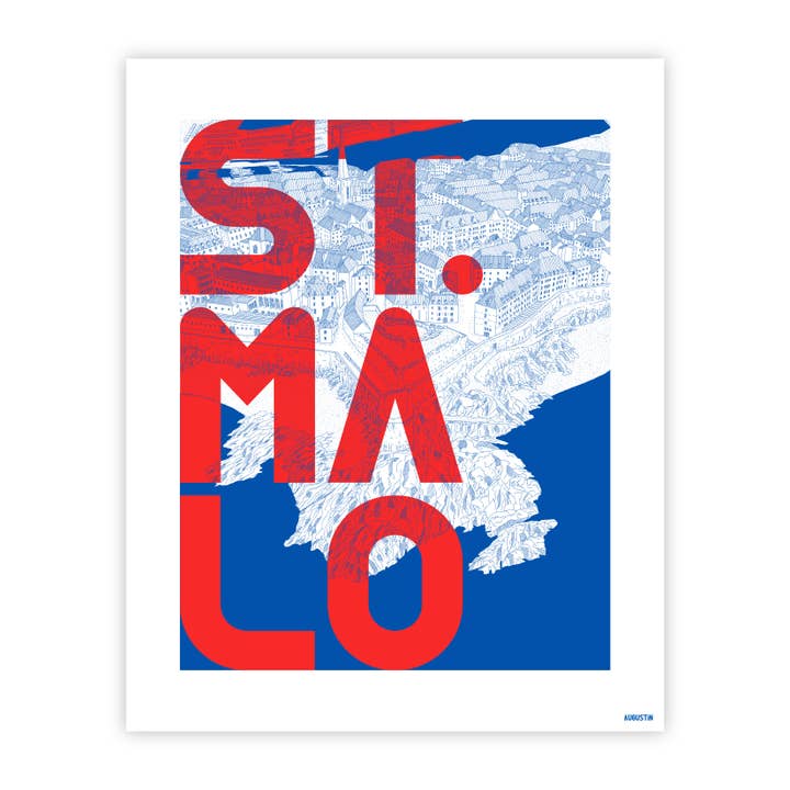 Saint-Malo (rood) - affiche voor wholesale door Augustin