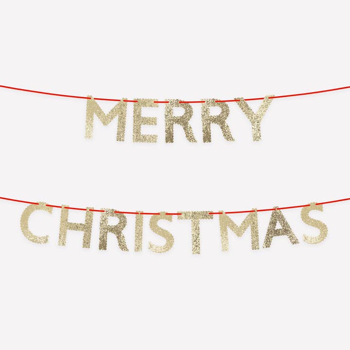 Glitter Merry Christmas Garland Set for wholesale by Meri Meri