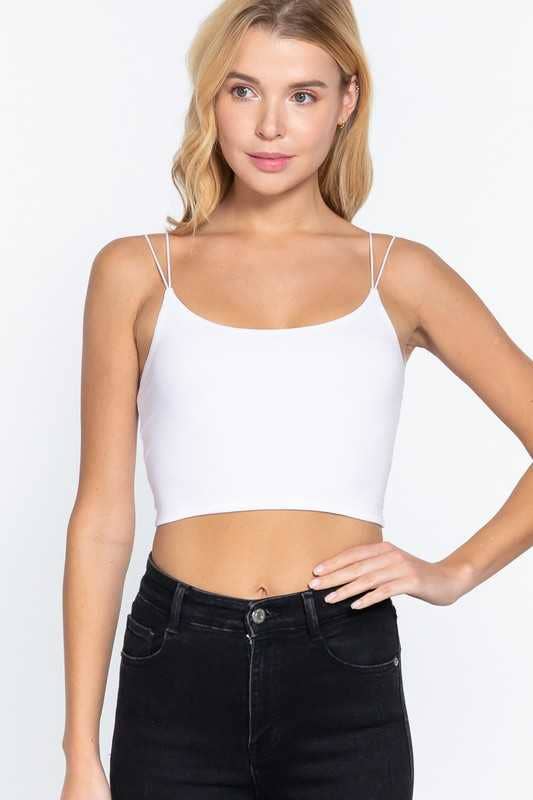Vanilla Monkey - Wholesale Tank Top - Women's - Round Neck Elastic Strap Two Ply Knit Cami Crop Top17