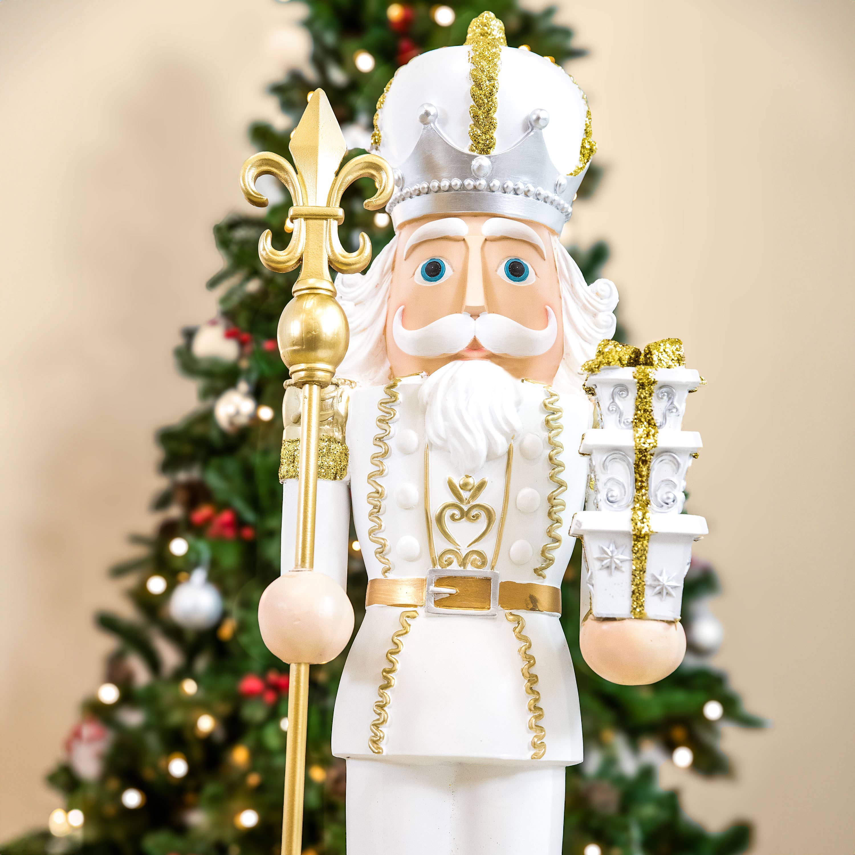 Sunnydaze Decor - Wholesale Holiday Nutcracker - Pierre the Fleur-de-Lis Christmas Nutcracker Statue - 47" H12