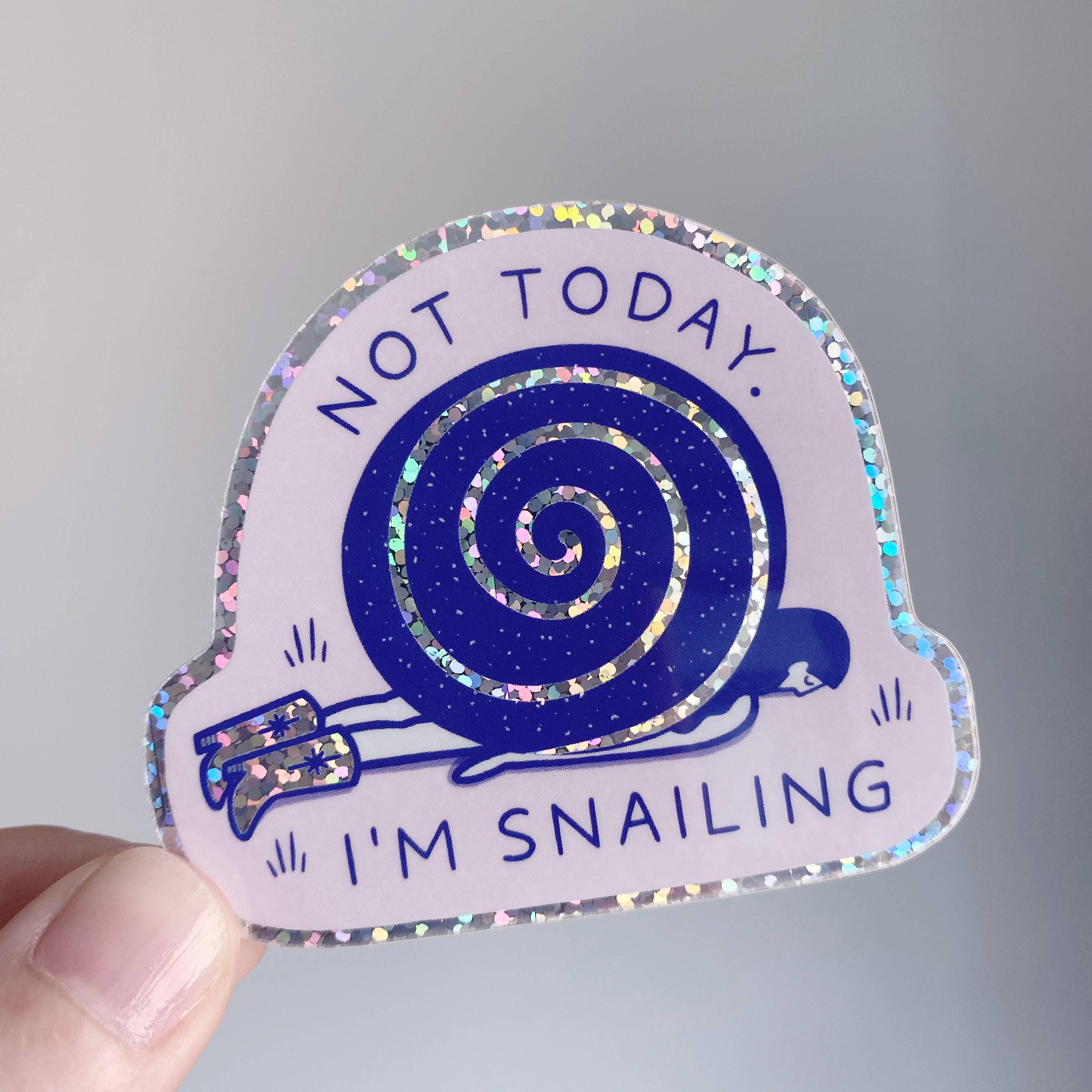 Sentient Stories – Großhandel Aufkleber – Glitzer-Vinyl-Aufkleber „Snailing“2