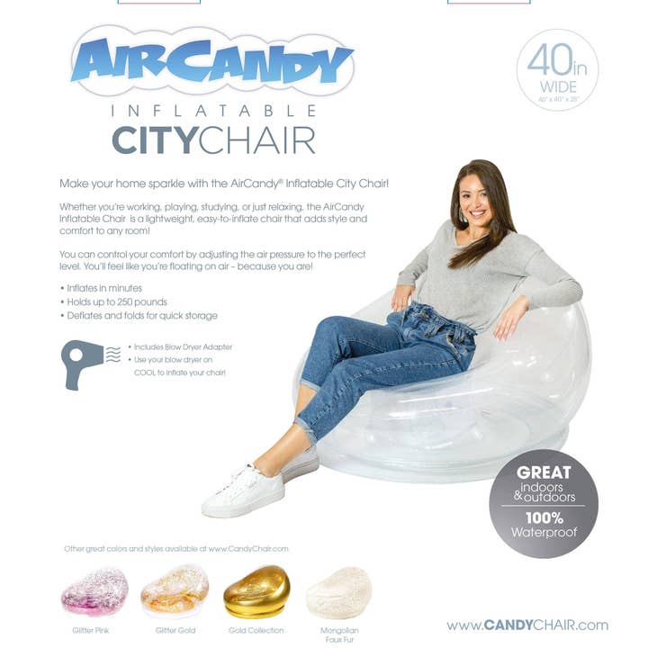 PoolCandy - Wholesale Chair - AirCandy Inflatable Chair - Clear4