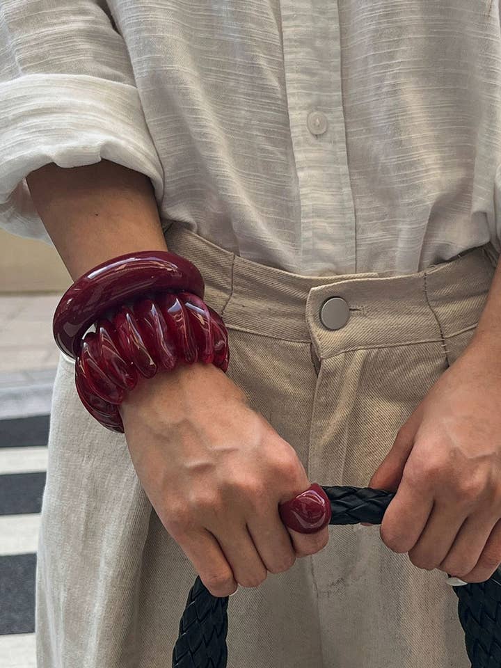 Bourgondische hars armband voor wholesale door Lyonlee