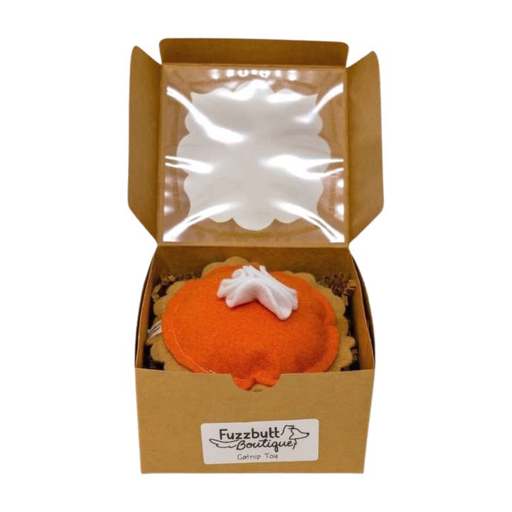 Pumpkin Pie -Felt Catnip Toy for wholesale by Fuzzbutt Boutique LLC