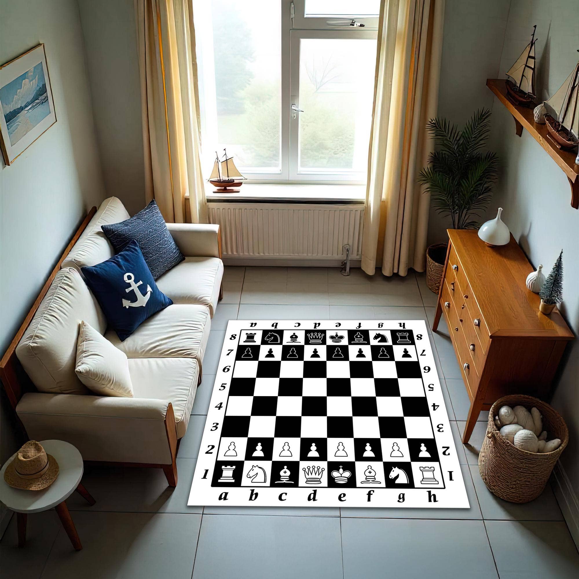 Rugendary Trade LLC - Wholesale Area Rug - Chess Board Rug: Black & White Checkered Game Mat1