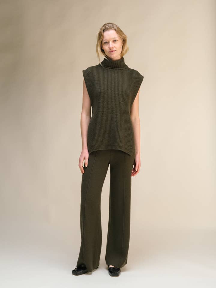 Lèmme - Wholesale Pants - Women's - Cashmere Mix Solid Trousers3