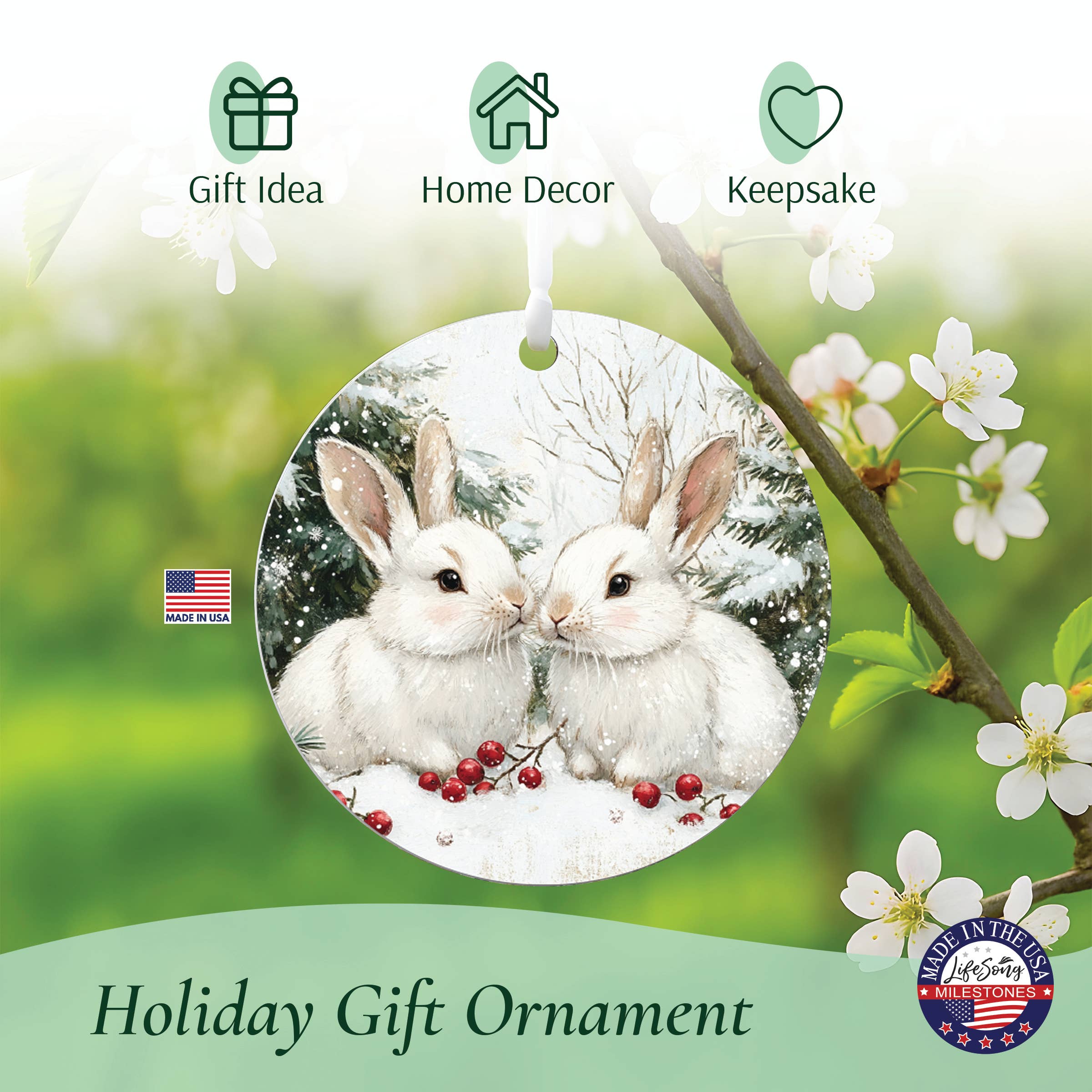 LifeSong Milestones - Wholesale Ornament - Christmas Bunny Ornament for Home Holiday Decor5