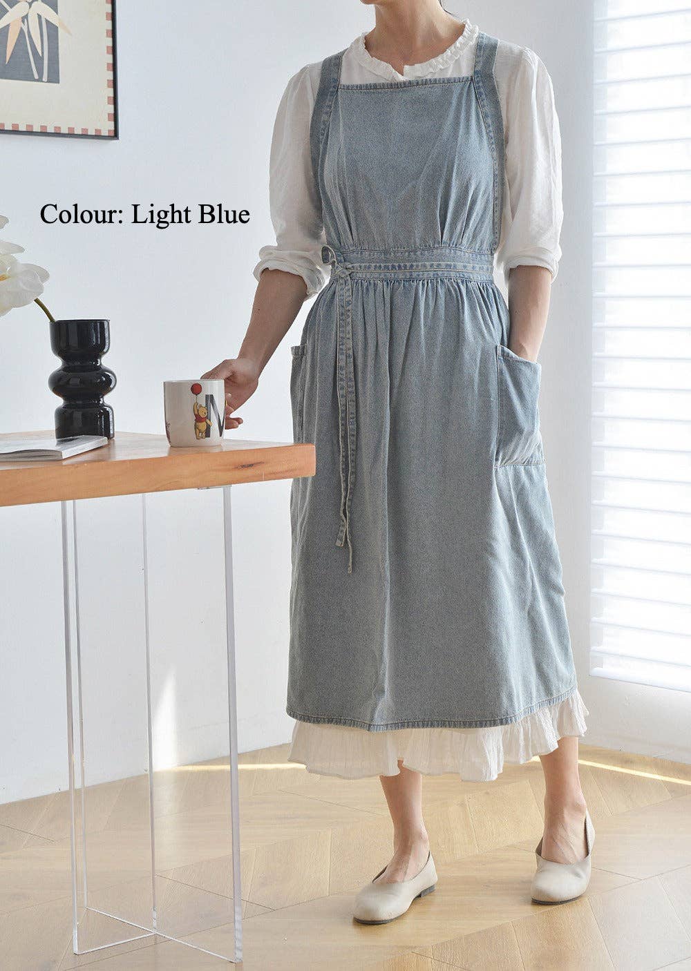 Gohobi （We cover U.S. import duties） - Wholesale Apron - Gohobi Korean Denim Cotton Apron6