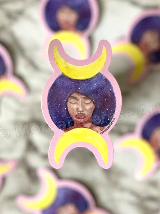 Moon Goddess 3" Die Cut Sticker for wholesale by Morgan Cerese Art