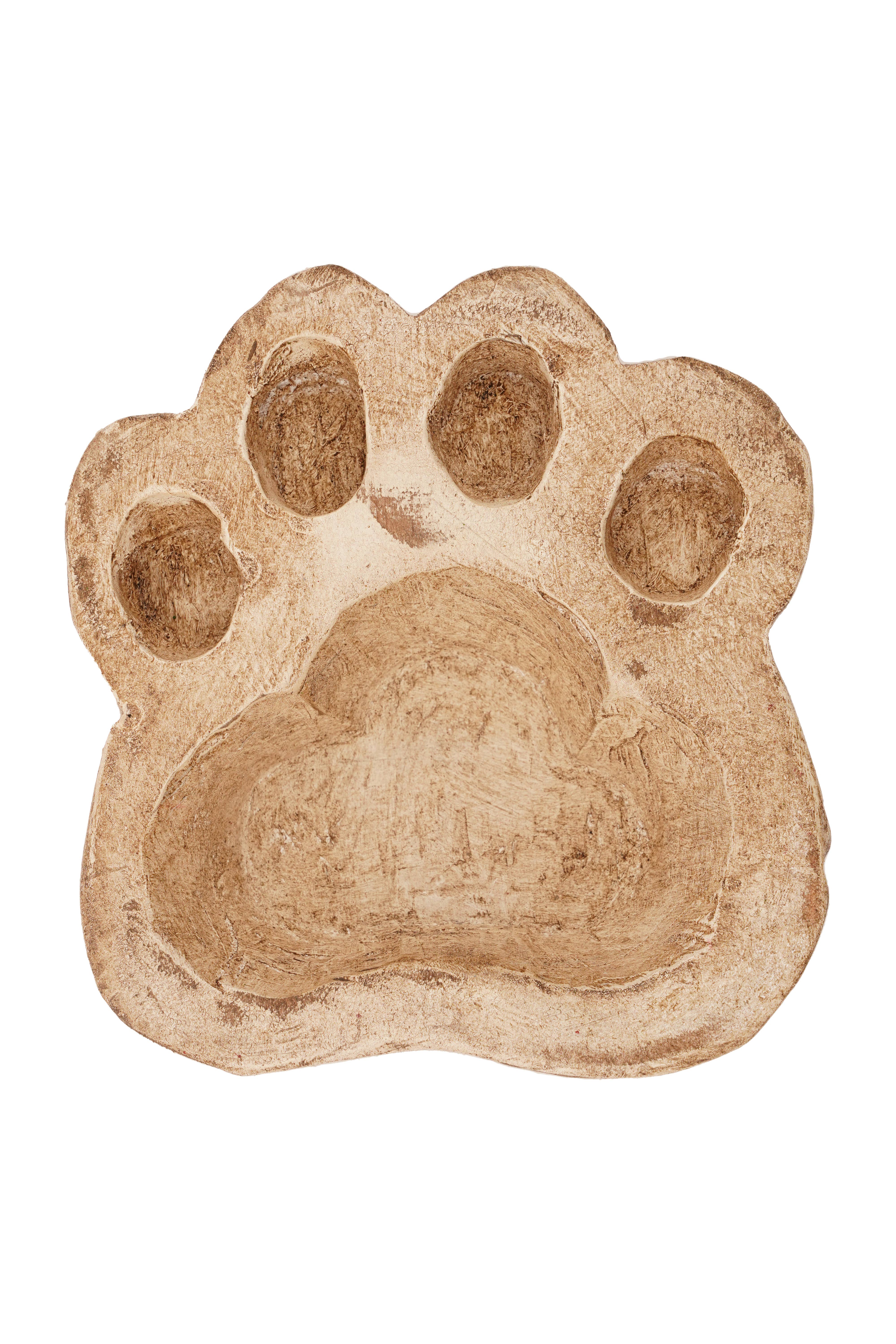 My Amigos Imports - Wholesale Candle Holder - Dog Paw Bowl-Mini-6 x 6 x 2inches-Wood-Candle Ready-Paw-Mini3