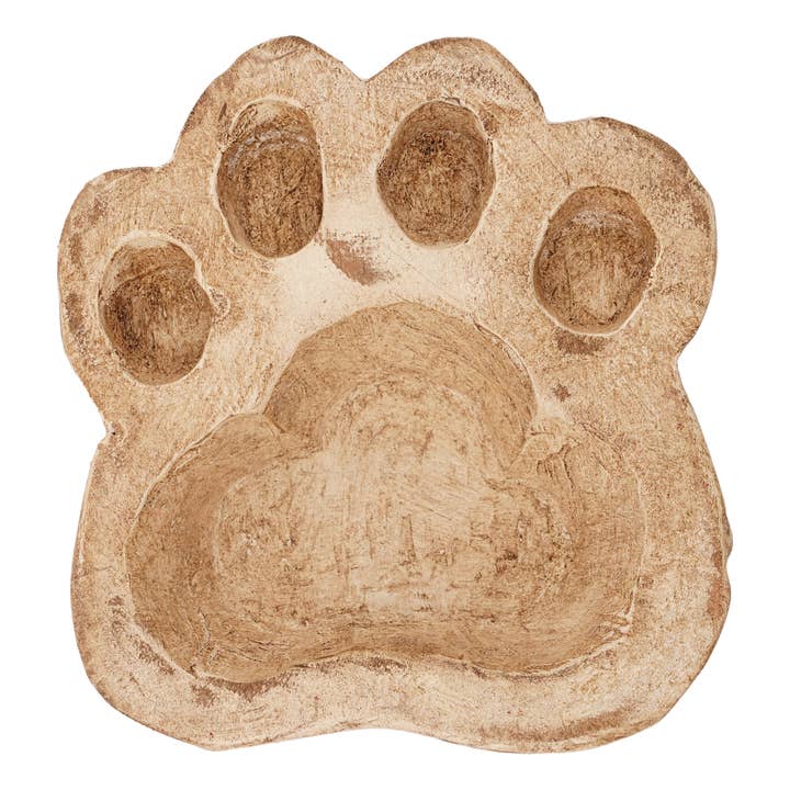 My Amigos Imports - Wholesale Candle Holder - Dog Paw Bowl-Mini-6 x 6 x 2inches-Wood-Candle Ready-Paw-Mini3
