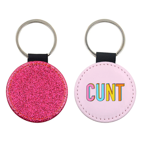 ART WOW - Wholesale Keychain – Women's - Colour Cunt Typography Faux Leather Keyring for Women3