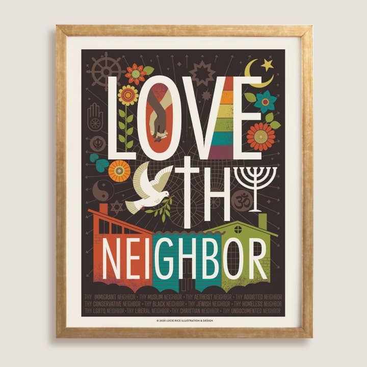 Love Thy Neighbor for wholesale by Lucie Rice Illustration and Design