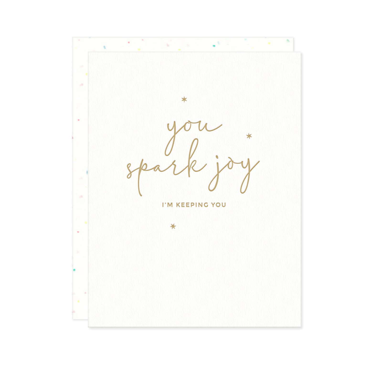 Missive - Vente Cartes de déclaration d'amour - Carte de vœux typographique You Spark Joy1