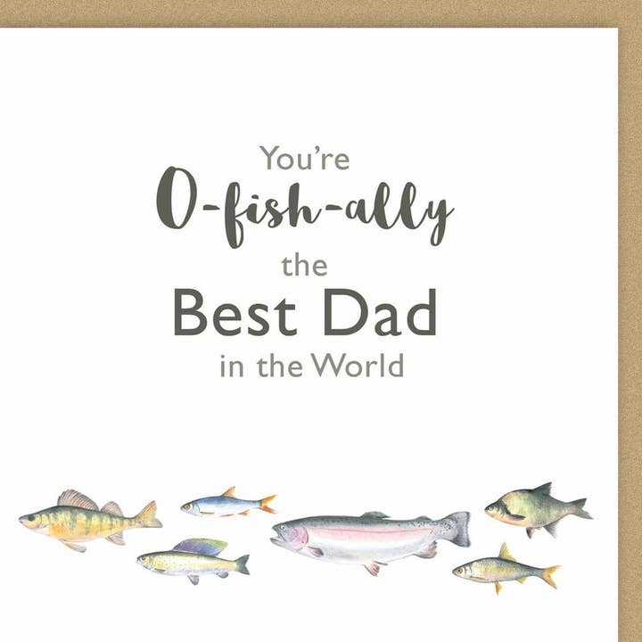 Carte Fish « O-Fish-Cicially the Best Dad » pour la fête des pères pour la vente par The Arty Penguin
