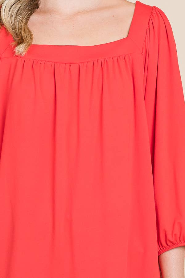 Culture Code - Wholesale Blouse - Women's - CJT1403Q - SQUARE NECK FLARE 3/4 SLEEVE TOP3