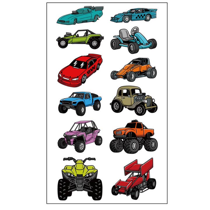 4 Wheel Tattoo Sheet for wholesale by Strictly Wild