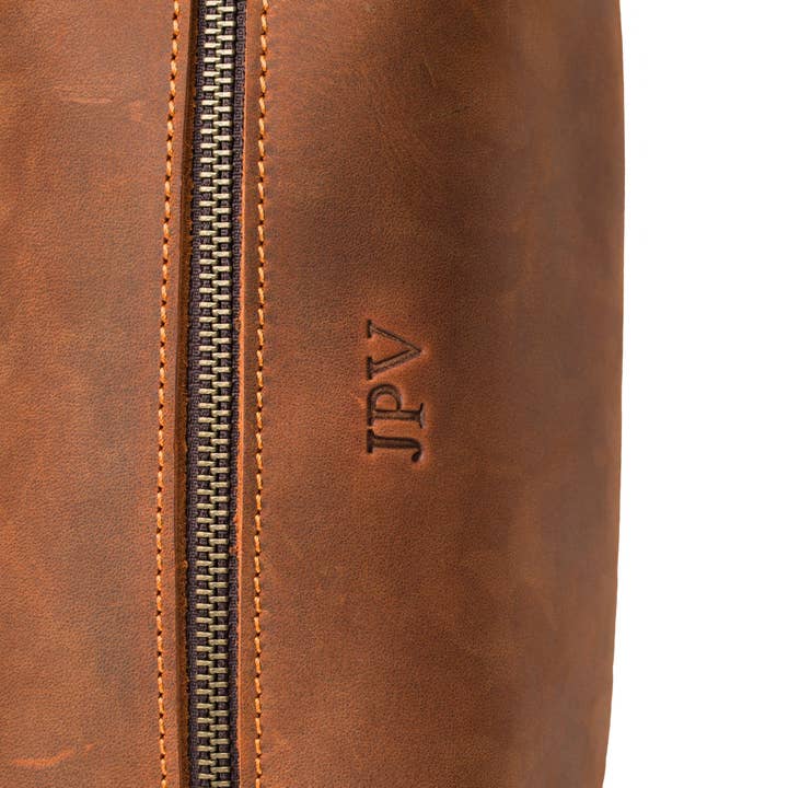 Pegai - Wholesale Toiletry bag – men's - Lee Dopp Kit/ Grooming Kit for Men - Mahogani Brown5