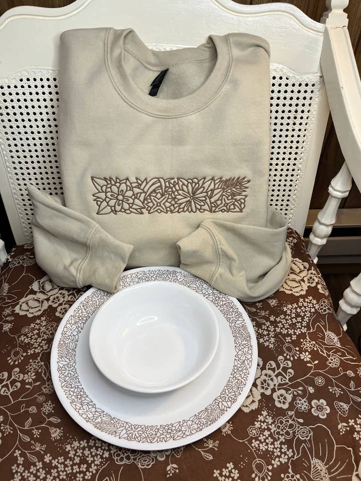 Woodland Embroidered Crewneck Sweatshirt for wholesale by Lhite Graphics