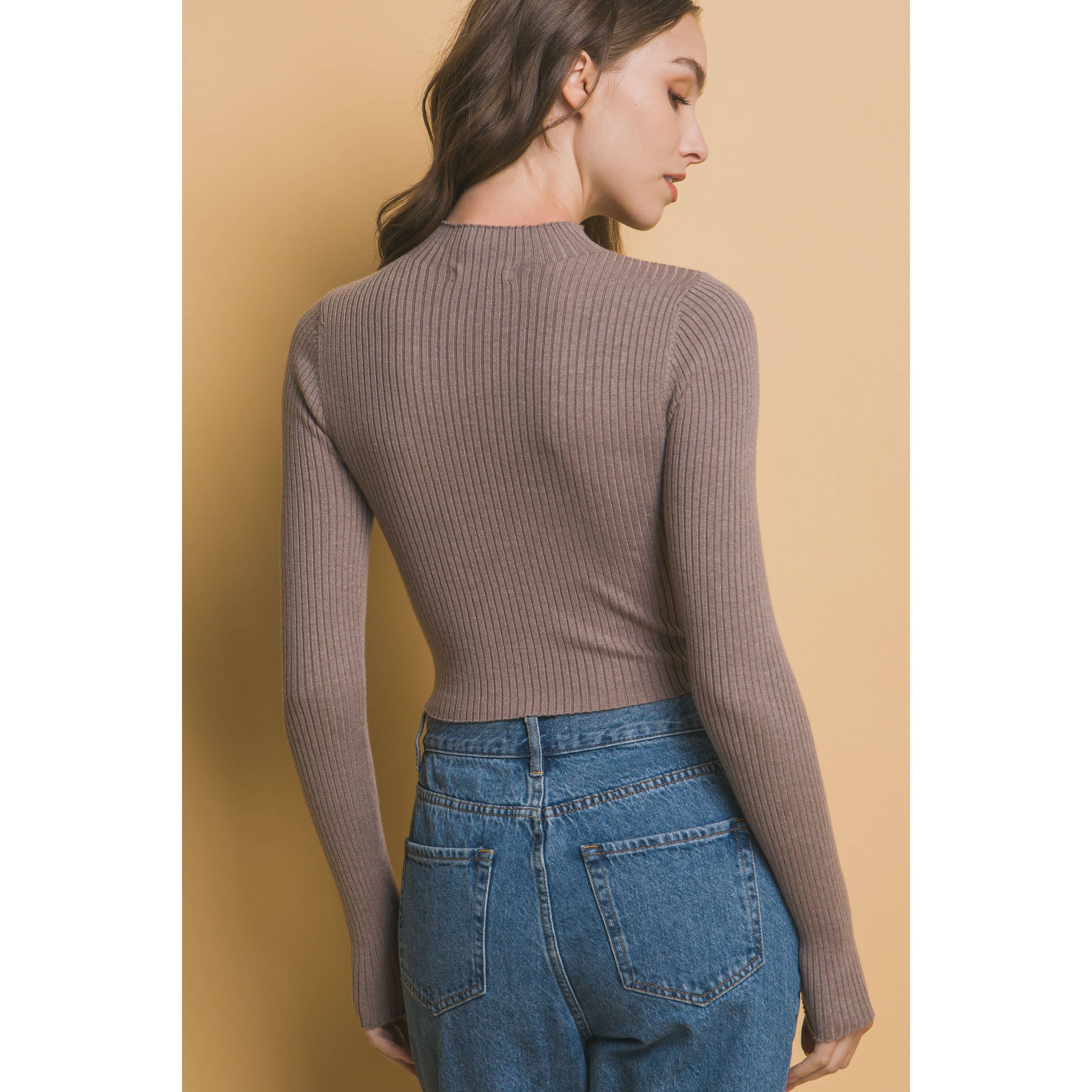 Apolline - Venta al por mayor Jersey de punto - Mujer - Jersey de canalé de cuello alto7