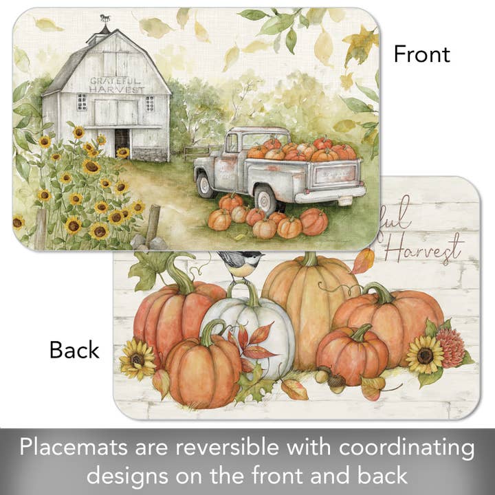 CounterArt/Highland Home/Thirstystone/CoasterStone - Wholesale Placemat - Pumpkin Farm Reversible Rectangular Plastic Placemat3