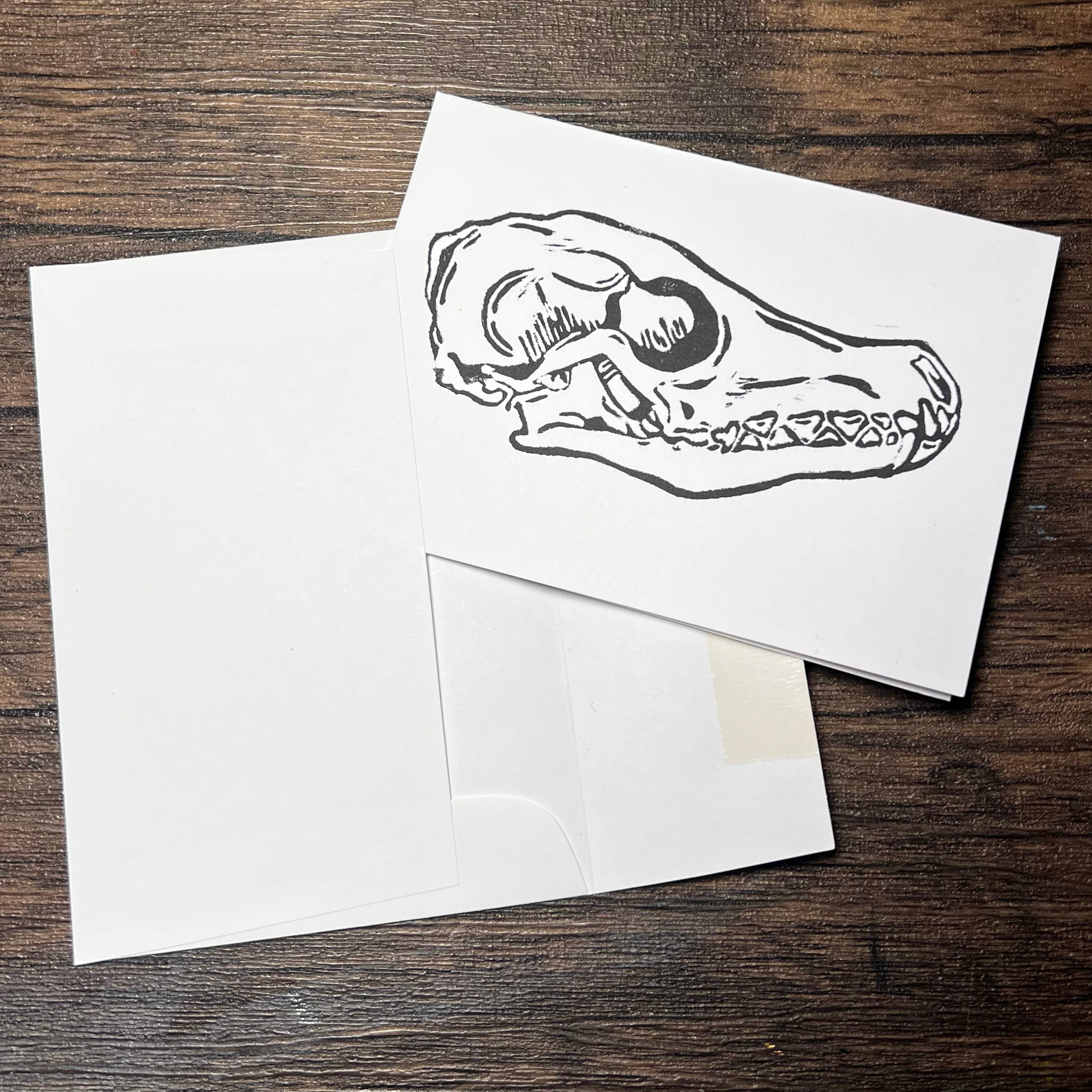 Dragonduck Creations - Wholesale Everyday Greeting Card - Fox Skull Greeting Card 2
