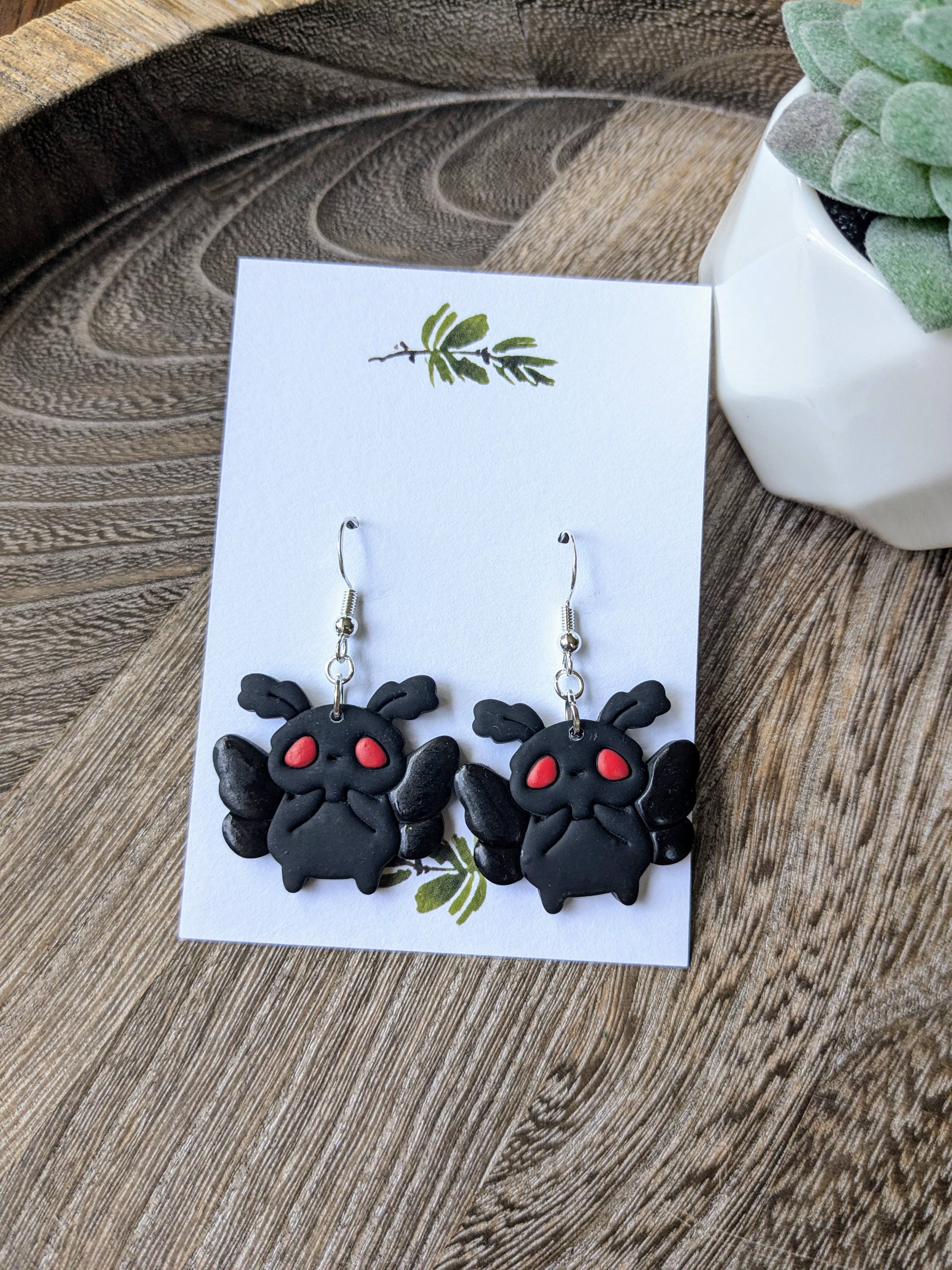 Stag and Branch - Wholesale Dangle Earrings - Moth Man Polymer Clay Earrings4