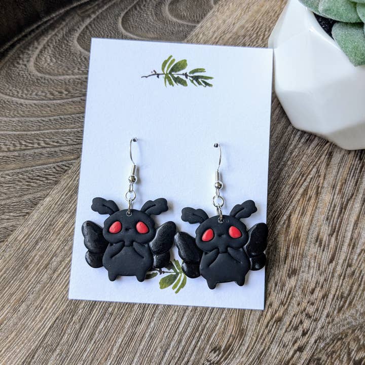 Stag and Branch - Wholesale Dangle Earrings - Moth Man Polymer Clay Earrings4