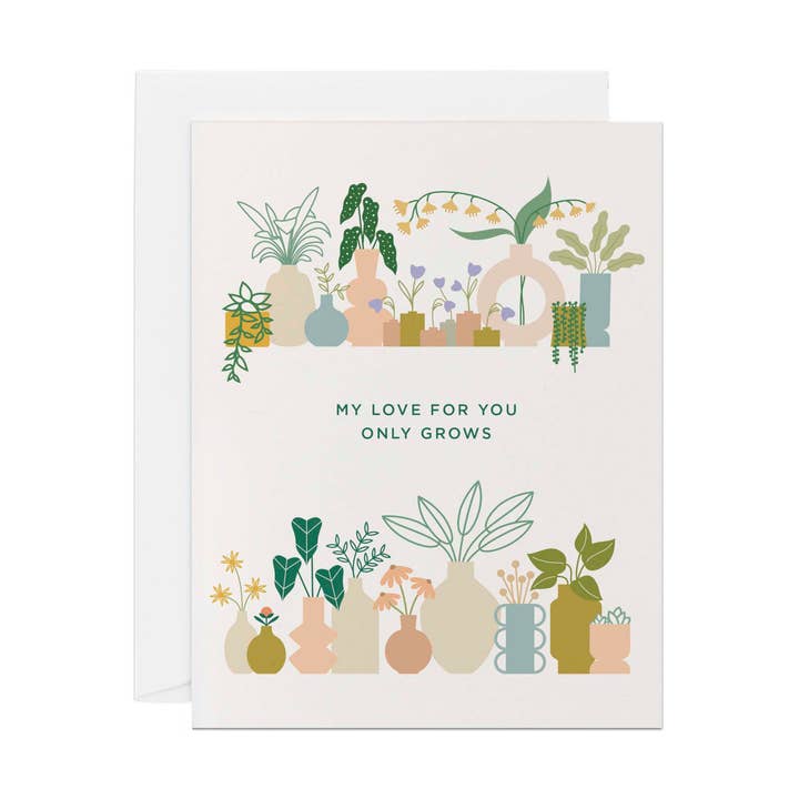 Love Card | My Love for You Only Grows Plants for wholesale by Line & Kind Paper Co.