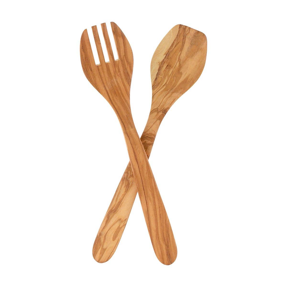 HIC - Harold Import Co. - Wholesale Kitchen Tool/Gadget - Eddingtons Italian Olive Wood Salad Set, 13in0