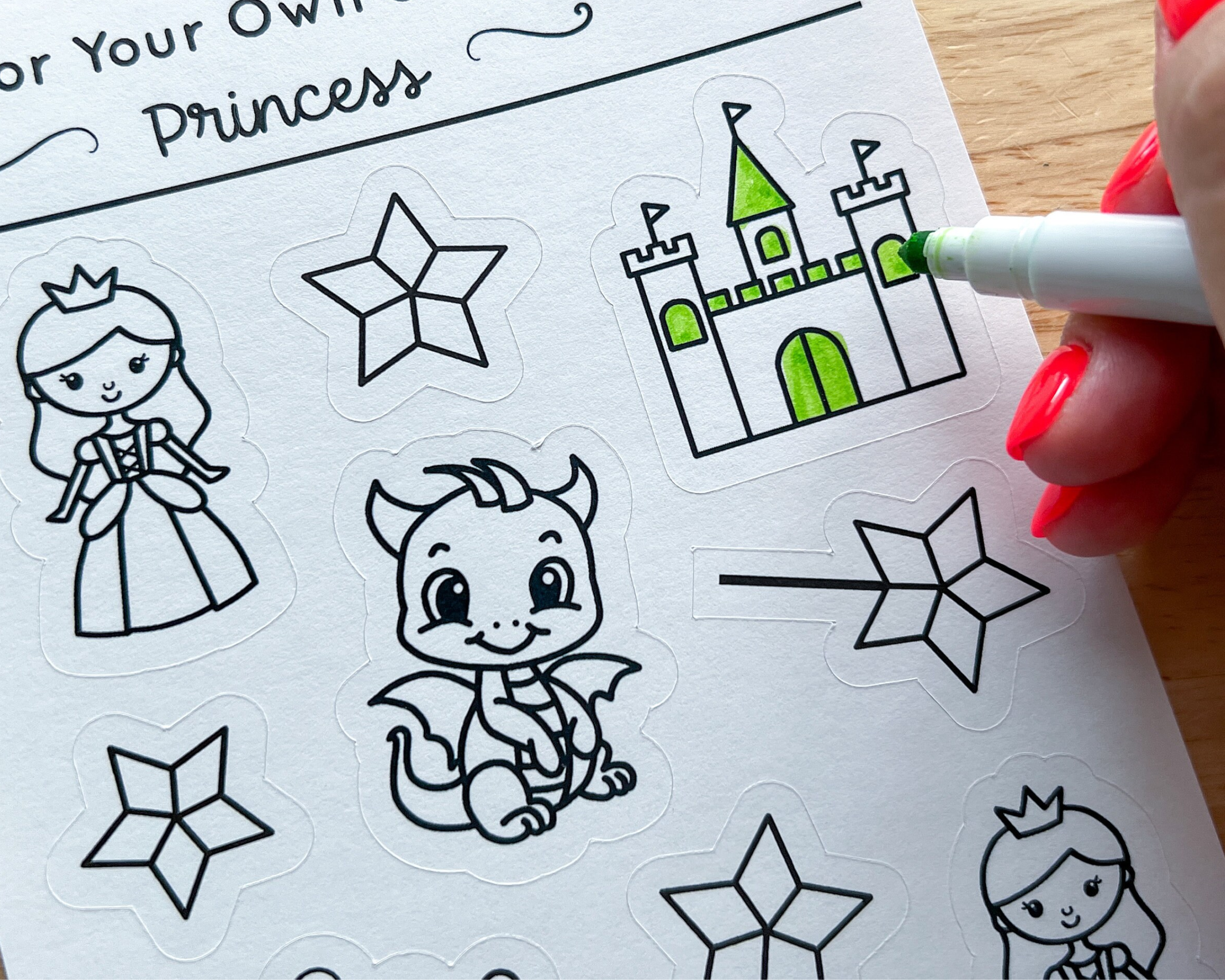 Calenlou Crafts - Wholesale Sticker - Kids & Baby - Princess Color Your Own Stickers2