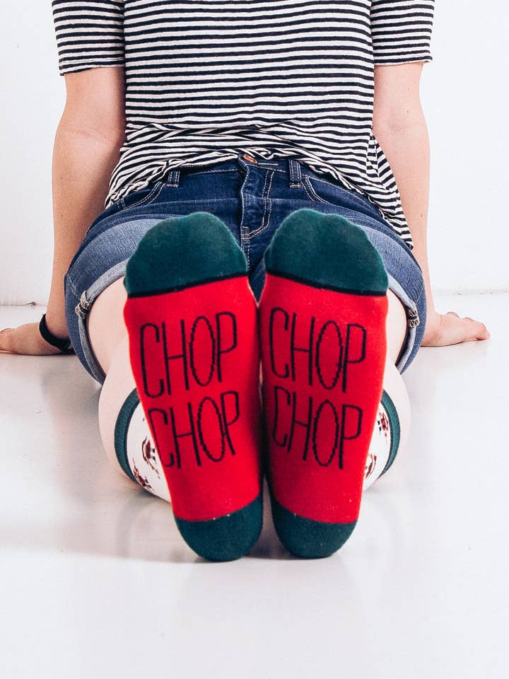 Woven Pear - Wholesale Socks - Unisex - Crew Socks, Chop Chop1